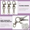 Assorted 150-Piece Bronze Keychain Making Kit – Includes 50 swivel lobster claw clasps, 50 rotating 8-shaped buckle clasps, 50 jump rings, swivel trigger hooks, and swivel lanyard snap hooks.